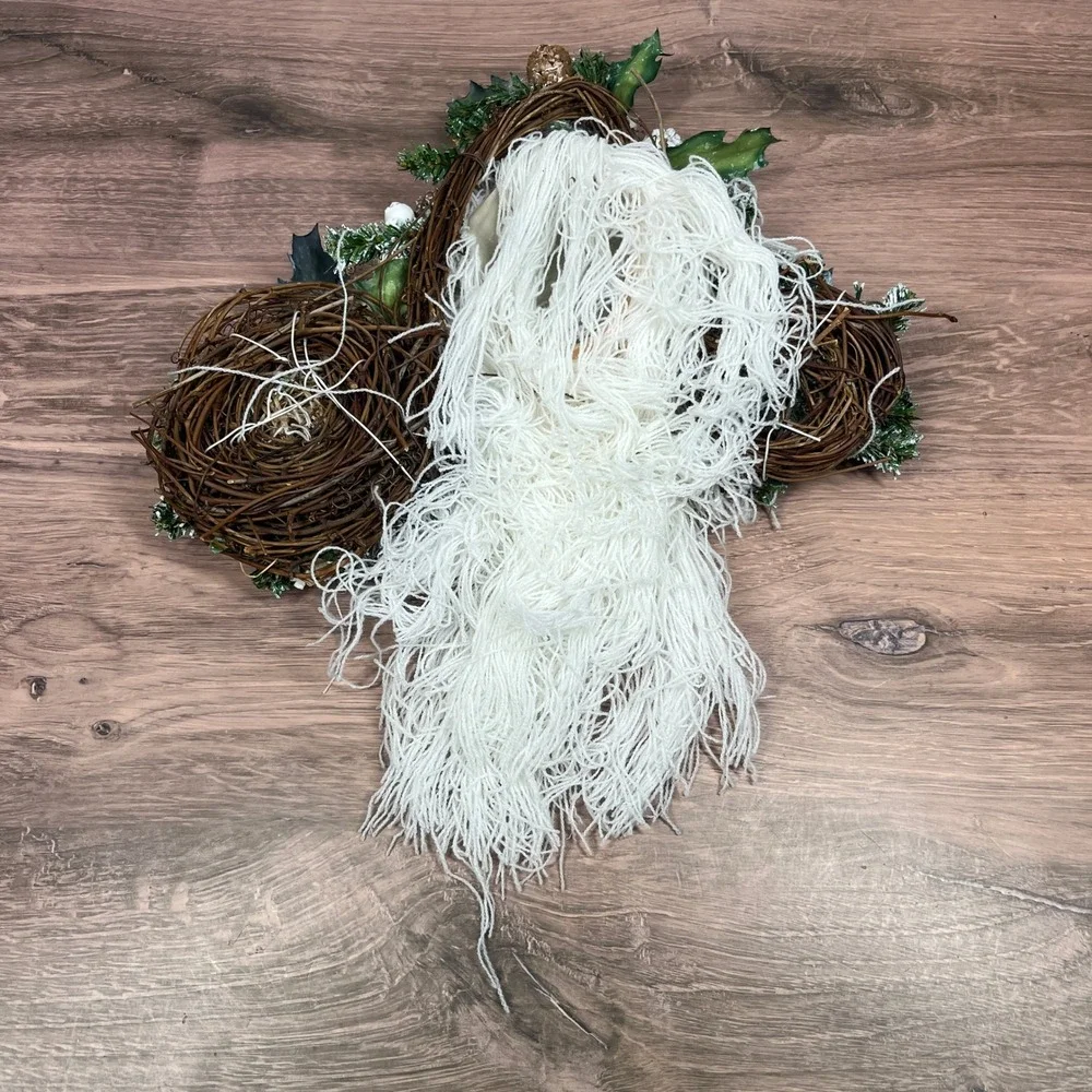 Vintage Santa Claus Wall‎ Hanging Christmas Decor 14 in White Rustic Bird Nest